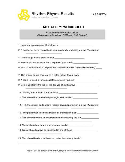 Lab Safety Worksheet with 132 Best Safety In the Science Lab Images On Pinterest