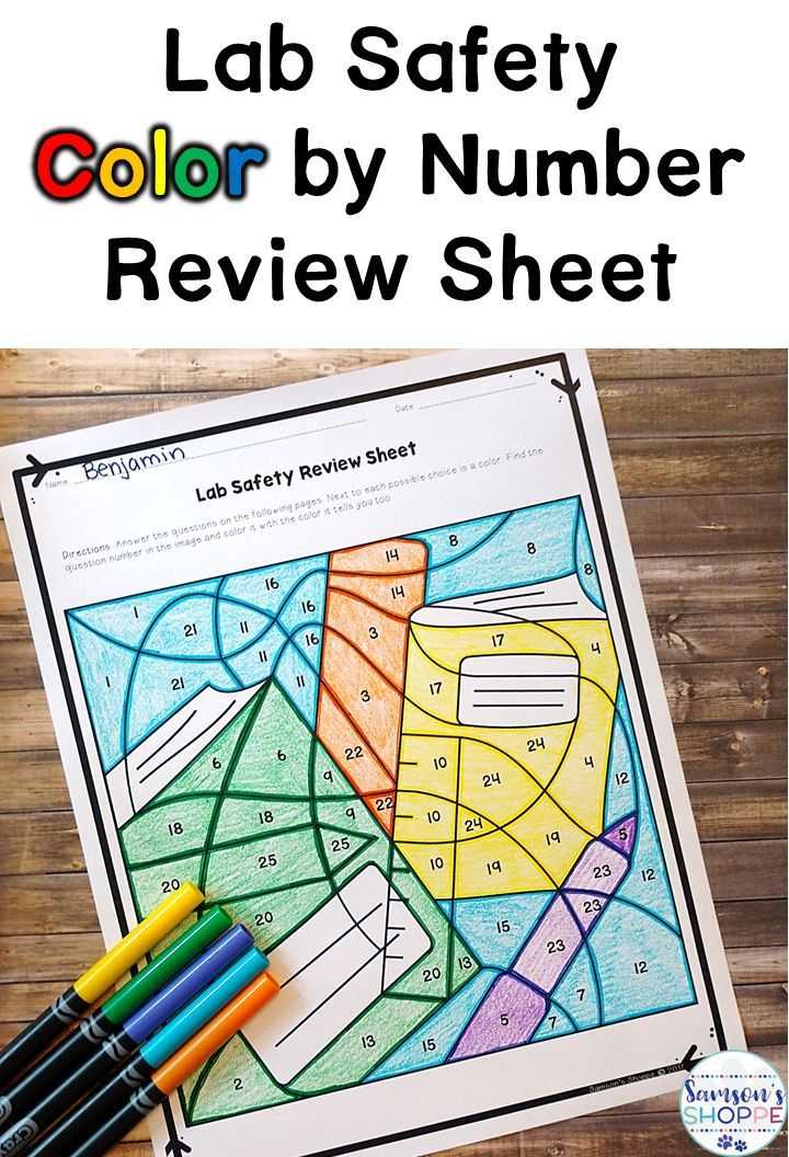 Laboratory Equipment Worksheet or Lab Safety Color by Number Review Activity