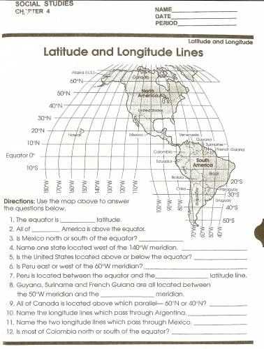 Latitude and Longitude Worksheet Answers together with Latitude and Longitude Worksheets