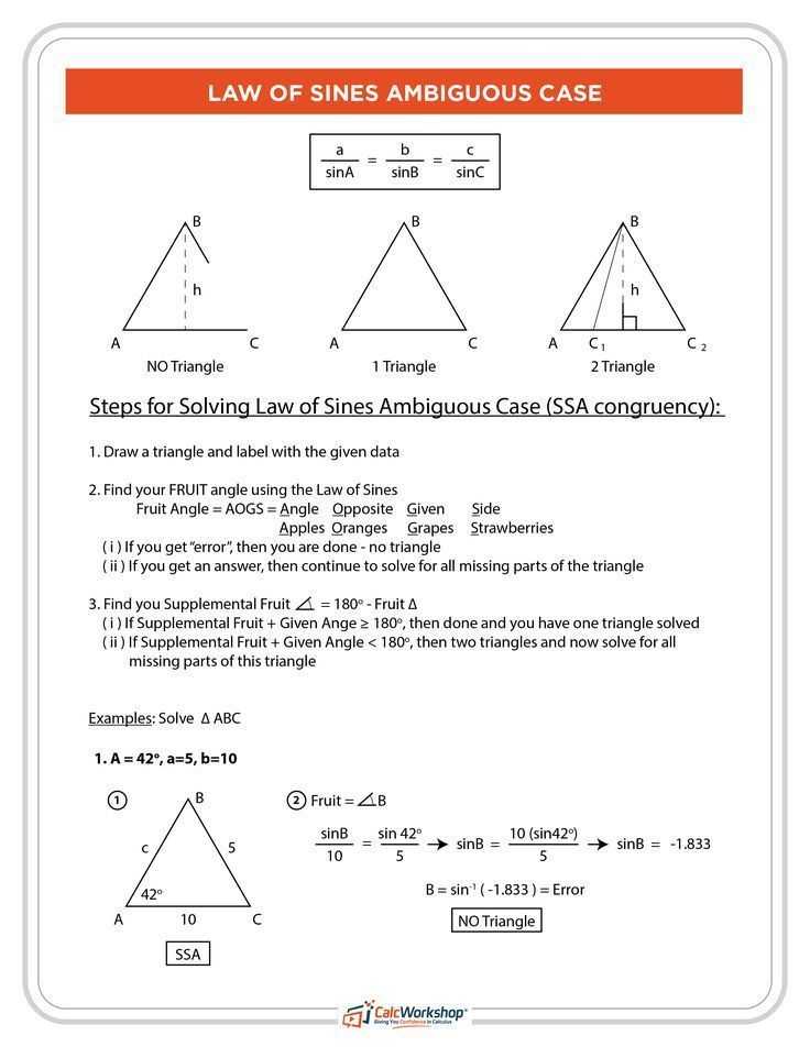 Law Of Sines Ambiguous Case Worksheet Along with 471 Best Precalculus Images On Pinterest