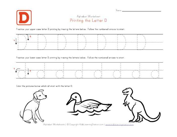 Letter D Preschool Worksheets Along with Alphabet Letter D Worksheets