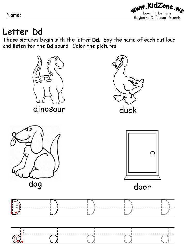 Letter D Preschool Worksheets with Alphabet Letter D Worksheets