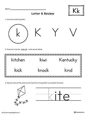 Letter K Worksheets for Kindergarten or Kindergarten Writing Printable Worksheets
