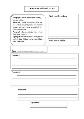 Letter Writing Worksheets for Grade 3 and Informal Letter Planning Sheet by Little Dreamer Teaching