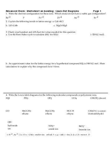 Lewis Dot Structure Ionic Bonds Worksheet with Lewis Dot