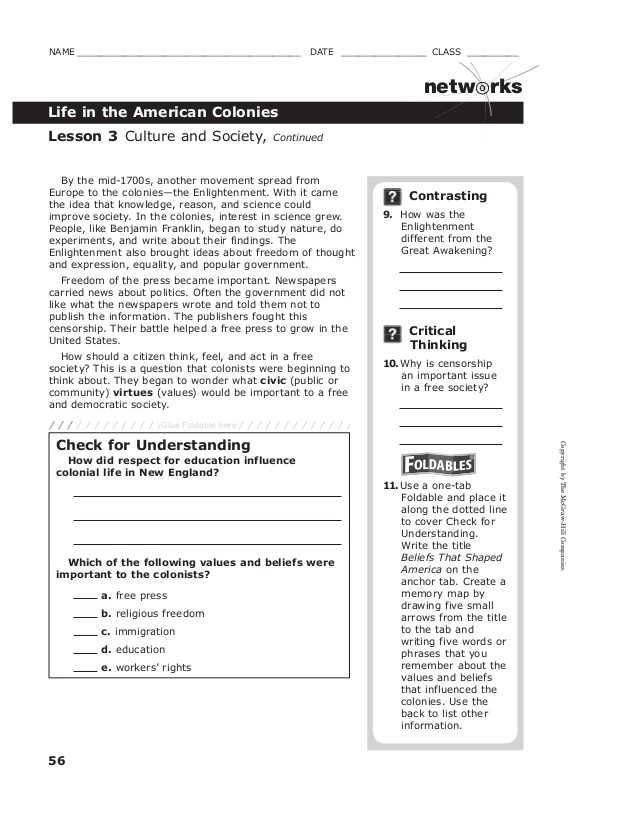 Life In the Colonies Worksheet Answers and Life In Colonial America Worksheet Worksheets for All