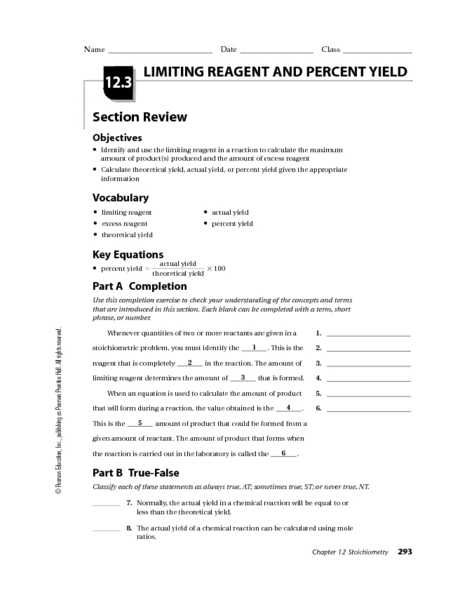 Limiting Reactant and Percent Yield Worksheet Answer Key with Percent Yield Worksheet 1 Kidz Activities