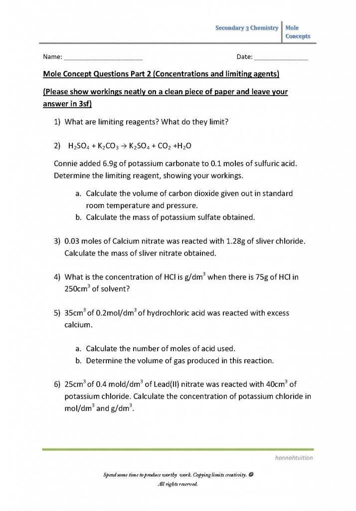 Limiting Reactant Worksheet Answers Along with Limiting Reagent Worksheet Answers New Concentration Worksheet Stock