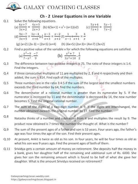 Linear Equations In One Variable Class 8 Worksheets together with 25 Best Galaxy Education Video Images On Pinterest