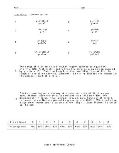Linear Quadratic Systems Worksheet 1 Along with Linear Quadratic Equations Worksheet Kidz Activities