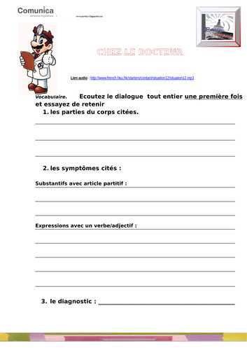 Linguascope Worksheet Answers Spanish Along with Elementary School French Resources Illness and Injury
