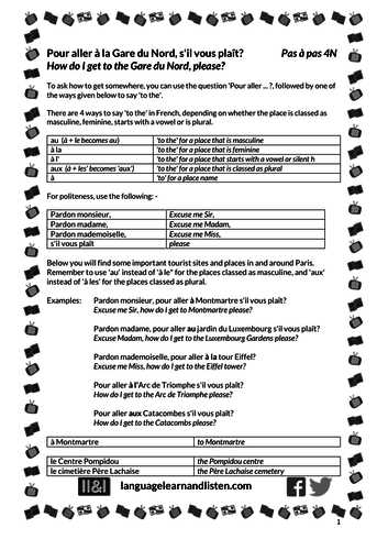 Linguascope Worksheet Answers Spanish or Elementary School French Resources Prepositions and Conjunctions