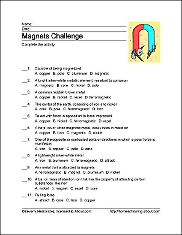 Magnetism Worksheet Answers or 7 Best Unit Study Magnetism Images On Pinterest