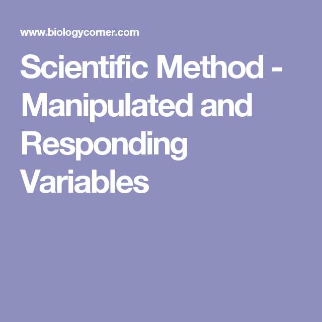 Manipulated and Responding Variables Worksheet Answers or Scientific Method Manipulated and Responding Variables