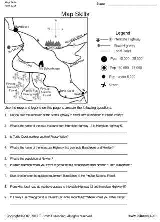 Map Skills Worksheets Middle School and Free Map Skills Worksheets Kidz Activities