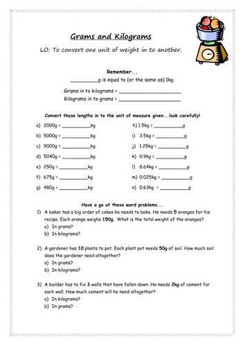 Mass and Weight Worksheet Answer Key Along with Grams & Kilograms by Kimberley Lloyd Teaching Resources Tes