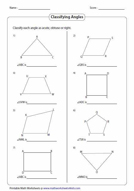 Measuring Angles with A Protractor Worksheet Along with Types Of Angles In Shapes Math Pinterest