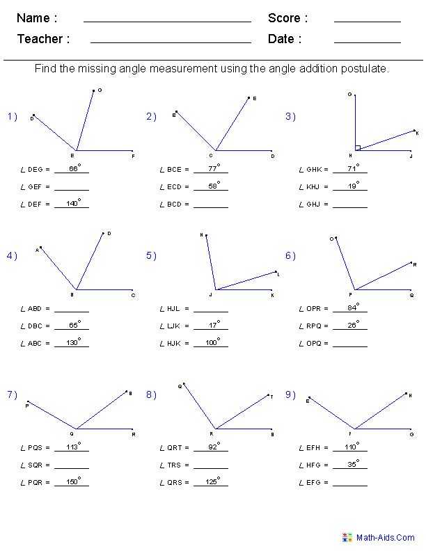 Measuring Angles Worksheet Answer Key together with 48 Best Math Worksheets Handouts and Posters for Middle School