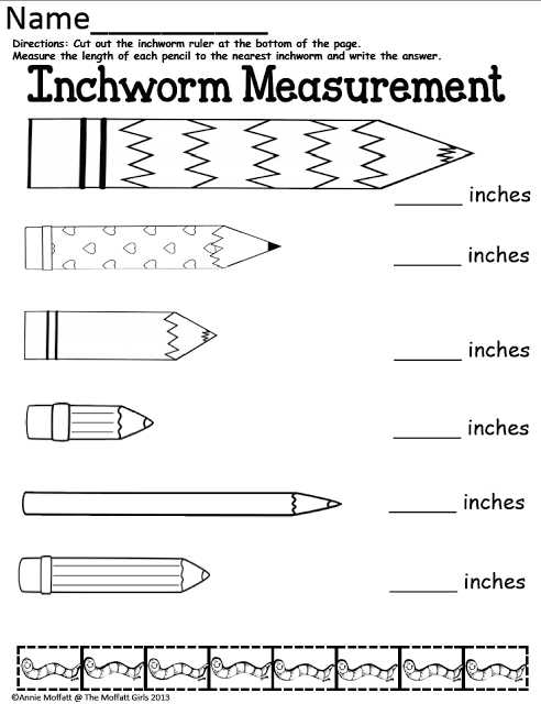Measuring to the Nearest 1 4 Inch Worksheet or Inchworm Measurement and More Kindergarten Review Sheets