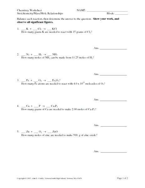 Metric Conversion Worksheet 1 Answer Key Also Worksheets 45 Inspirational Mole Calculation Worksheet High