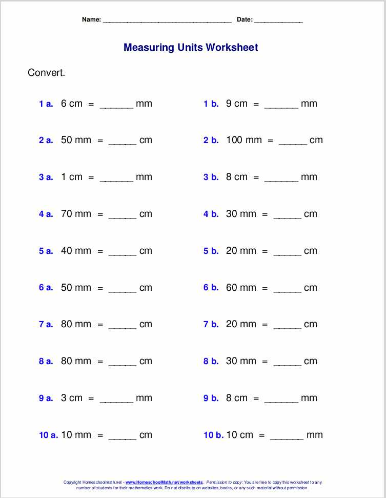 Metric Conversion Worksheet 1 Answer Key and and solutions Medical Math Worksheets with Answers American Math
