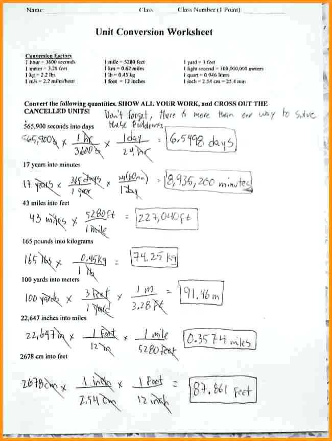 Metric Conversion Worksheet 1 Answer Key and Metric Conversion Worksheet with Answers as Well as Unit Conversions