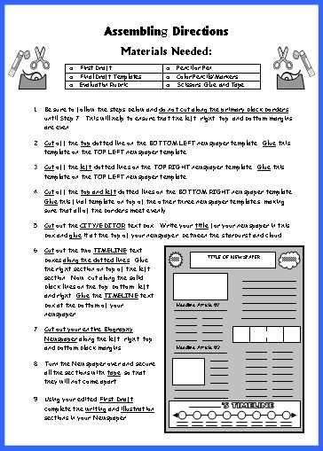 Middle School Journalism Worksheets with Biography Book Report Newspaper Templates Worksheets and Grading