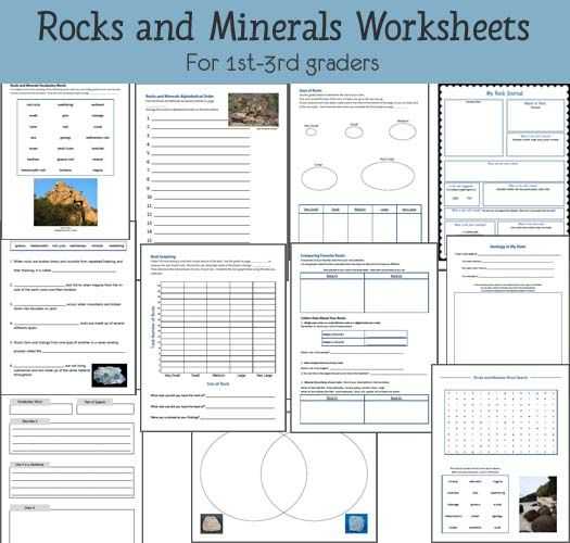 Mineral Identification Worksheet as Well as Rocks and Minerals Unit Study Resource Packet