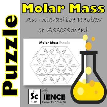 Molar Mass Worksheet Answer Key Along with Molar Mass Puzzle for Review or assessment by Science From the south
