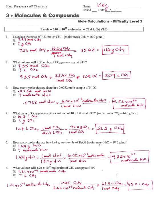 Molar Mass Worksheet Answer Key and Molecular formula Worksheet