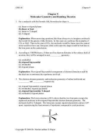 Molecular Geometry Worksheet Answers as Well as Geometry Chapter 9 Lmas with Answer Key