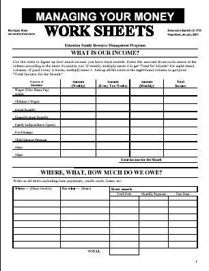 Money Management Worksheets Also Worksheets 40 Lovely Bud Ing Worksheets Hd Wallpaper