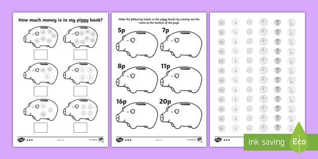 Money Skills Worksheets as Well as How Much Money is In My Piggy Bank Differentiated Worksheets Ha