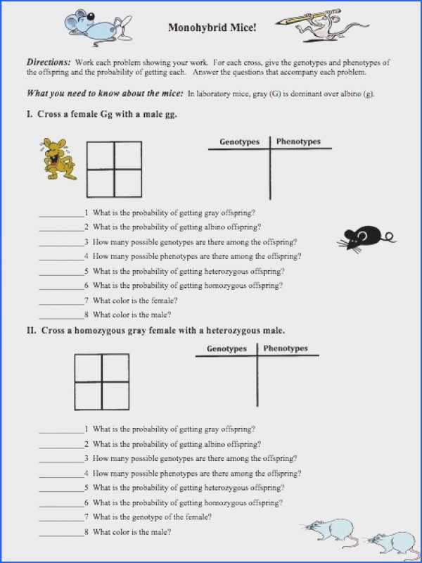 Monohybrid Cross Practice Problems Worksheet and Inspirational Monohybrid Cross Worksheet Awesome the Punnett Square