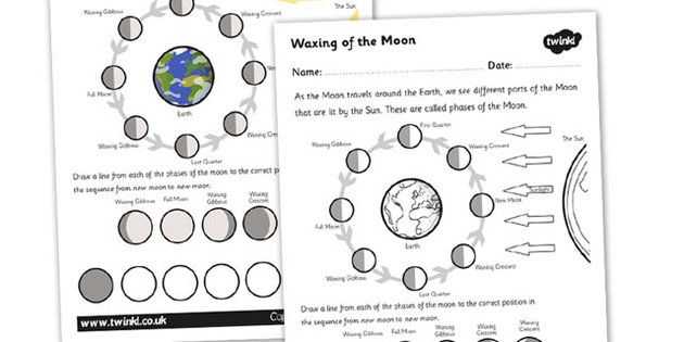 Moon Phases Worksheet Answers Also Waxing Of the Moon Worksheet Phases Of the Moon Waxing Of the