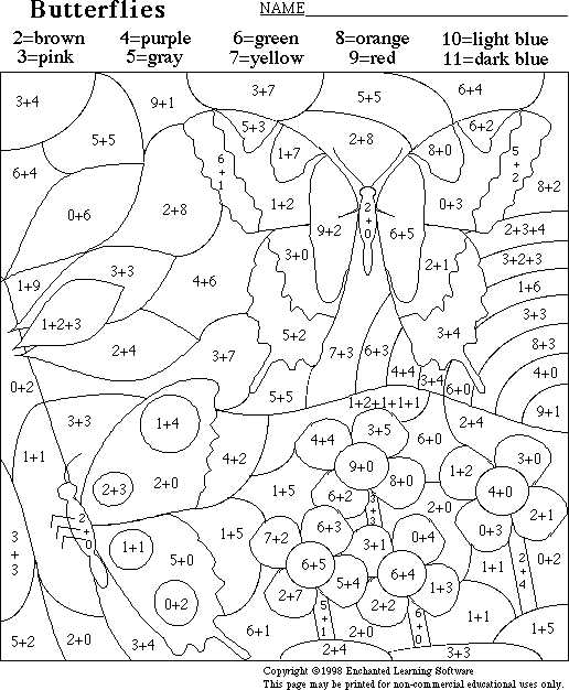 Multiplication Mystery Picture Worksheets Also butterfly Math Activity Printout Copy This Image E to A Word