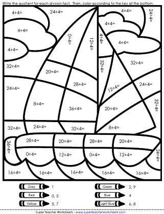Multiplication Mystery Picture Worksheets together with Division Color by Number Sailboat