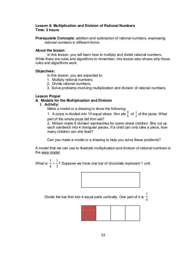 Multiplying and Dividing Rational Numbers Worksheet 7th Grade or Grade 7 Learning Module In Math