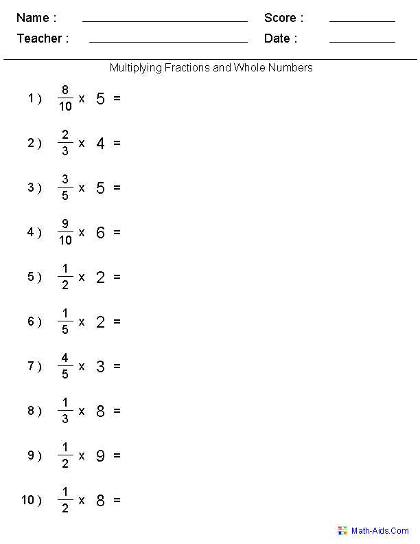 Multiplying Fractions and Mixed Numbers Worksheet as Well as Multiplying Fractions with whole Numbers Worksheets
