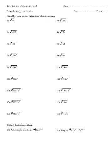 Multiplying Radical Expressions Worksheet Answers as Well as Lovely Simplifying Radicals Worksheet Unique the International