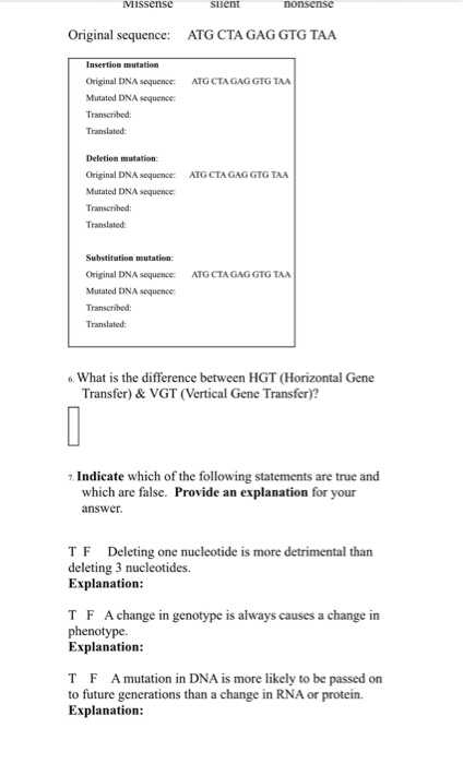 Mutations Worksheet Deletion Insertion and Substitution Along with Biology Archive January 21 2018