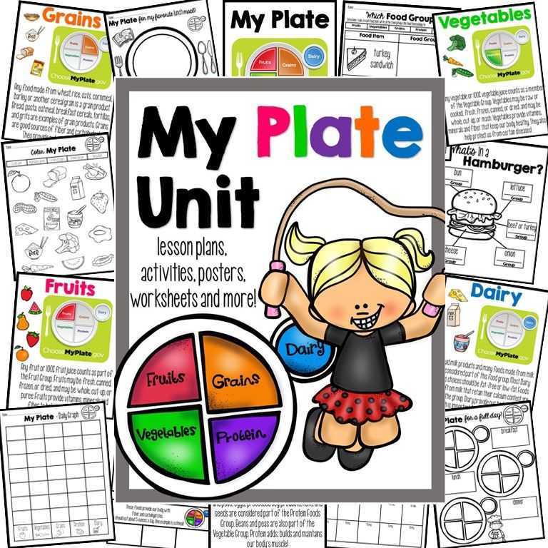 My Plate Worksheets together with My Plate Food Groups A Healthy Eating and Nutrition Unit