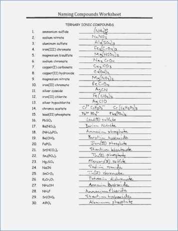 Naming Ionic Compounds Practice Worksheet Answer Key Along with Beautiful Naming Ionic Pounds Practice Worksheet Fresh 3 Ways to