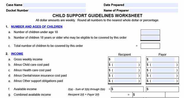 Nm Child Support Worksheet with Nm Child Support Worksheet New Child Support Worksheet A Worksheets
