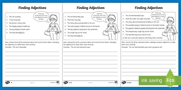 Noun Verb Adjective Adverb Worksheet Also Finding Adjectives Worksheet Activity Sheet Finding Verbs
