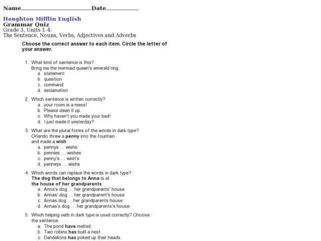 Noun Verb Adjective Adverb Worksheet Also Sentences with Nouns and Adjectives Worksheets