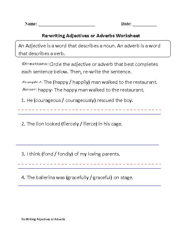 Noun Verb Adjective Adverb Worksheet with Sentences with Nouns and Adjectives Worksheets