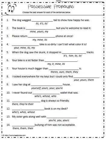 Nouns and Pronouns Worksheets or Worksheets Possessive Nouns 5th Grade