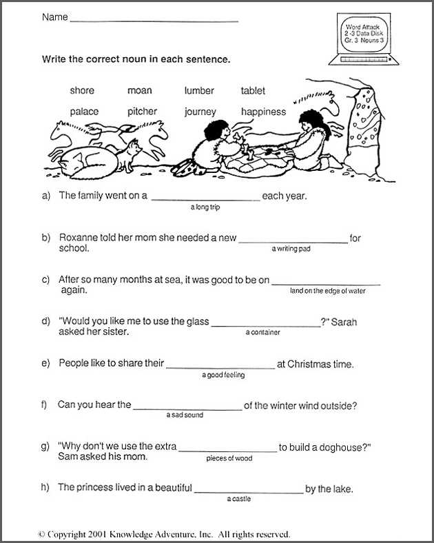 Nouns Worksheet 4th Grade and Noun Practice Worksheet Worksheets for All