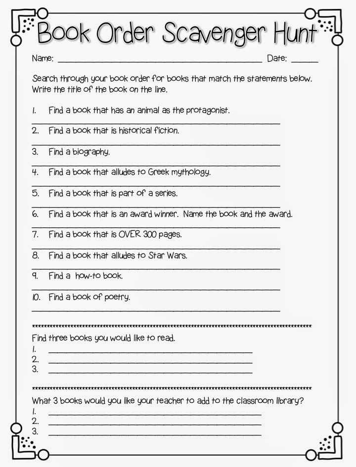 Nova Hunting the Elements Worksheet Answers with Book order Scavenger Hunt